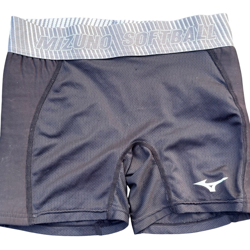 Mizuno Softball Sliding Shorts Womens Small Black Mesh Padded Compression Shorts